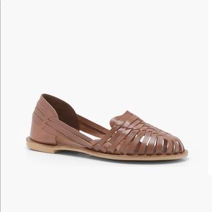 Boohoo faux leather woven flats
